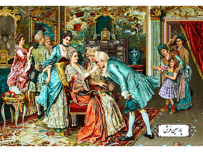 نخ و نقشه تابلو فرش طرح دستبوسی - کد NF2329