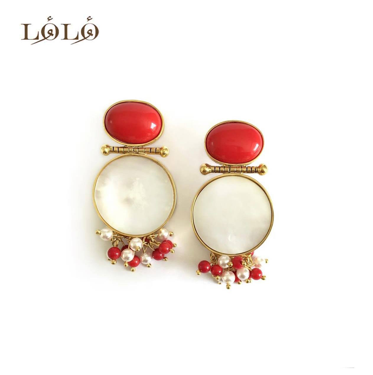 گوشواره نقره مرجان و صدف