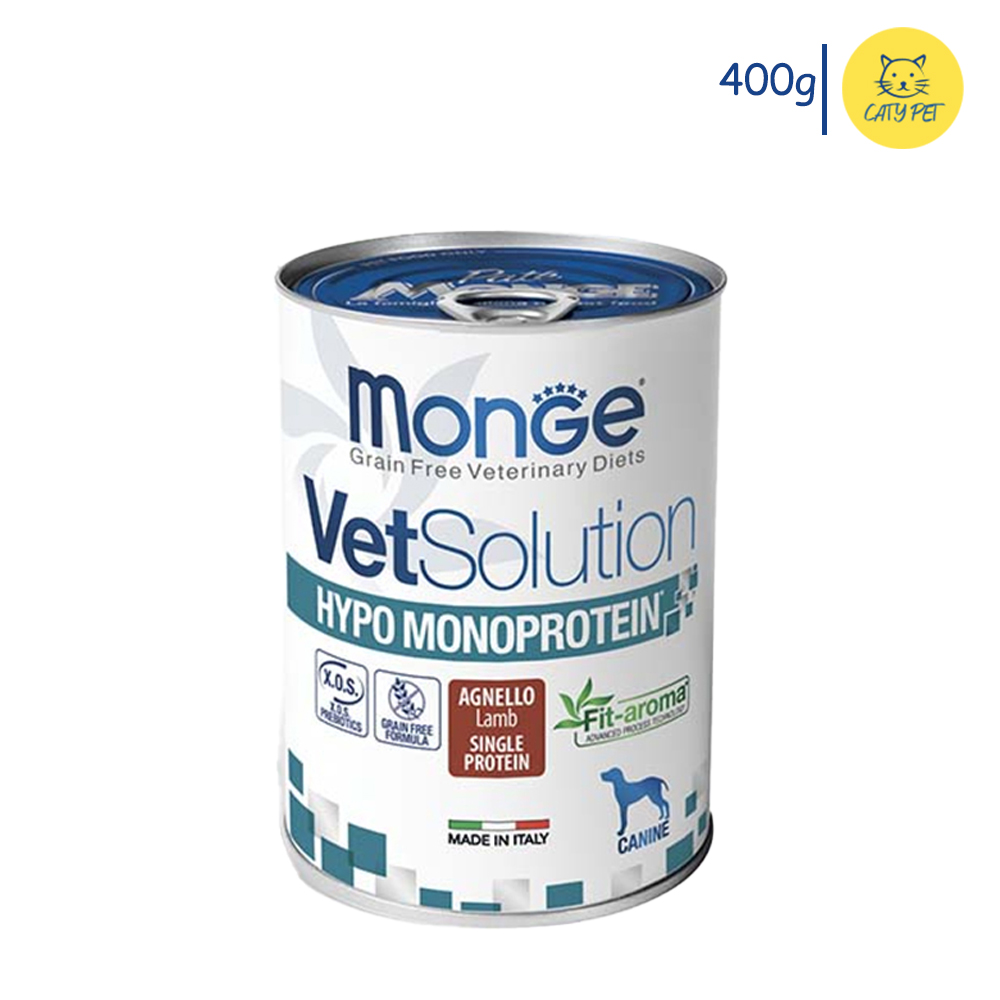 کنسرو درمانی سگ مونژه ضد حساسیت تک پروتئین Canine Hypo Monoprotein گوشت بره وزن 400 گرم
