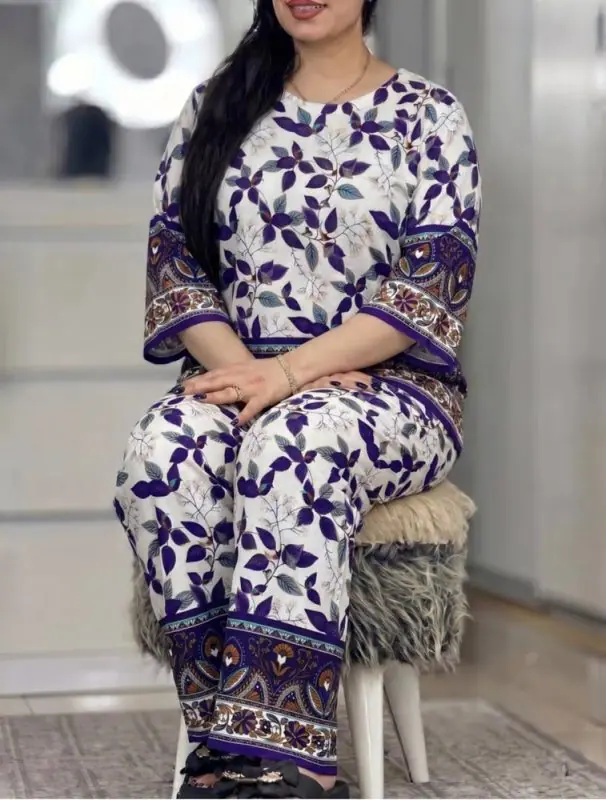 بلوز و شلوار نخی شیوان 7594