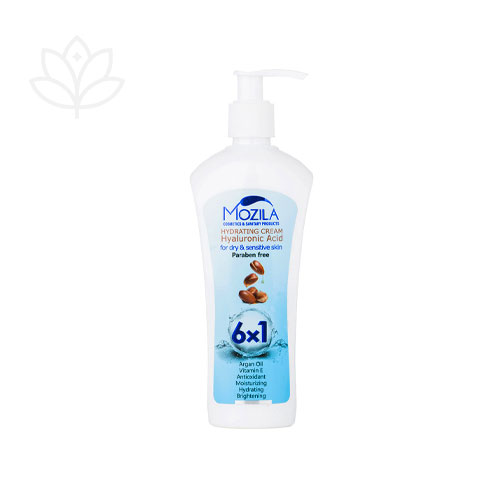 کرم آبرسان حاوی هیالورونیک اسید و روغن هسته آرگان موزیلا 300 میل