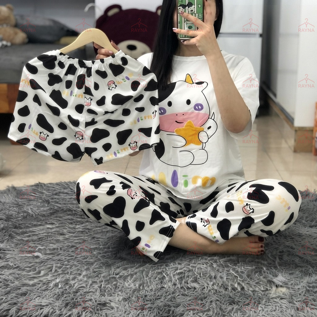 ست چند تیکه راحتی زنانه مدل گاو کوچولو  کد 1032-37