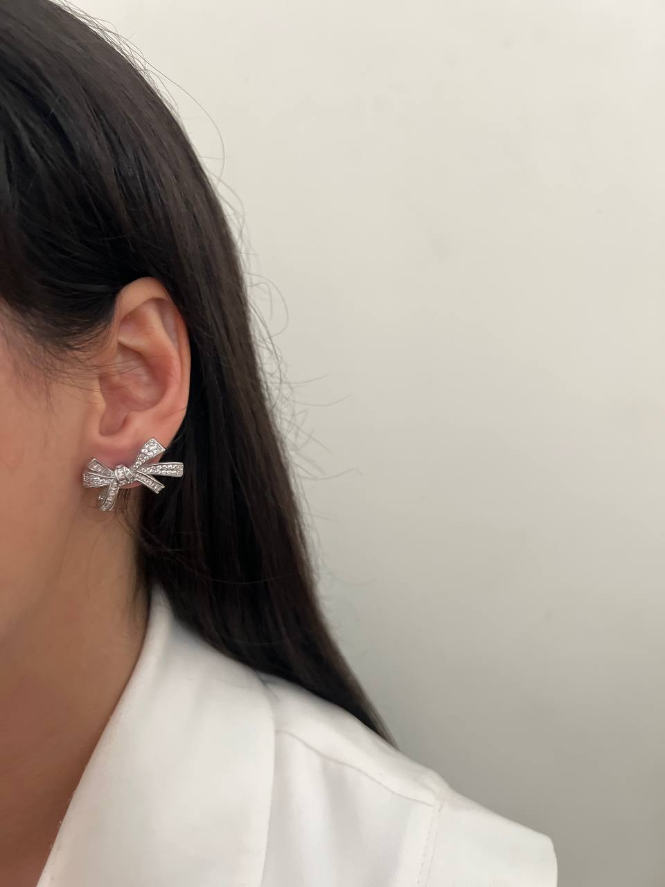 گوشواره پاپیون جواهری
