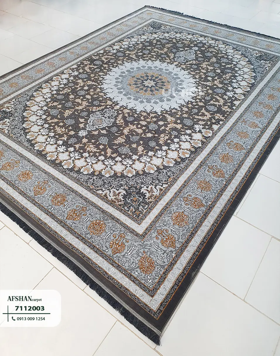 فرش ورژن طلاکوب طرح دانیال کد 7112003 صدف