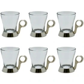 ست چایخوری نگین دار نقره ای یونیک کد UN-3697