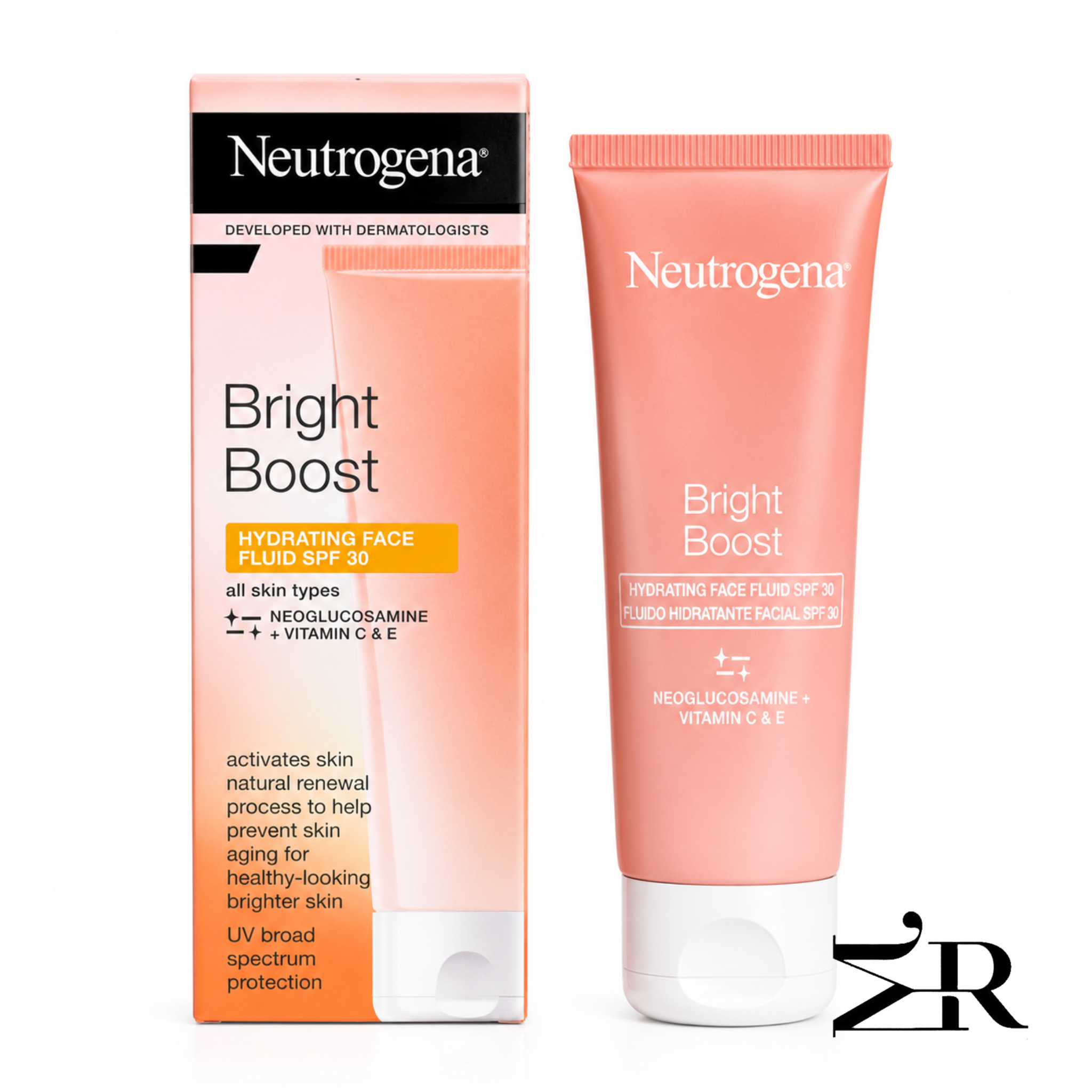 کرم آبرسان و روشن کننده صورت نوتروژینا| Bright Boost SPF30 | Neutrogena Bright Boost Hydrating Face Fluid SPF30