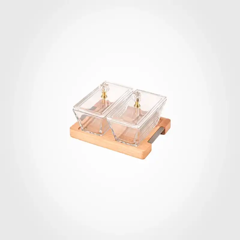اردو خوری مستطیل 2 خانه پایه چوبی لیمون کد 224759
