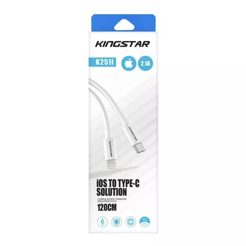 کابل شارژ  USB-C به لایتنینگ کینگ استار مدل KINGSTAR K251i طول 1.2 متر