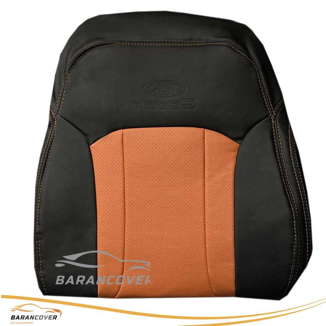 روکش صندلی تیگو 5 چرم رنگ مشکی وسط مارون