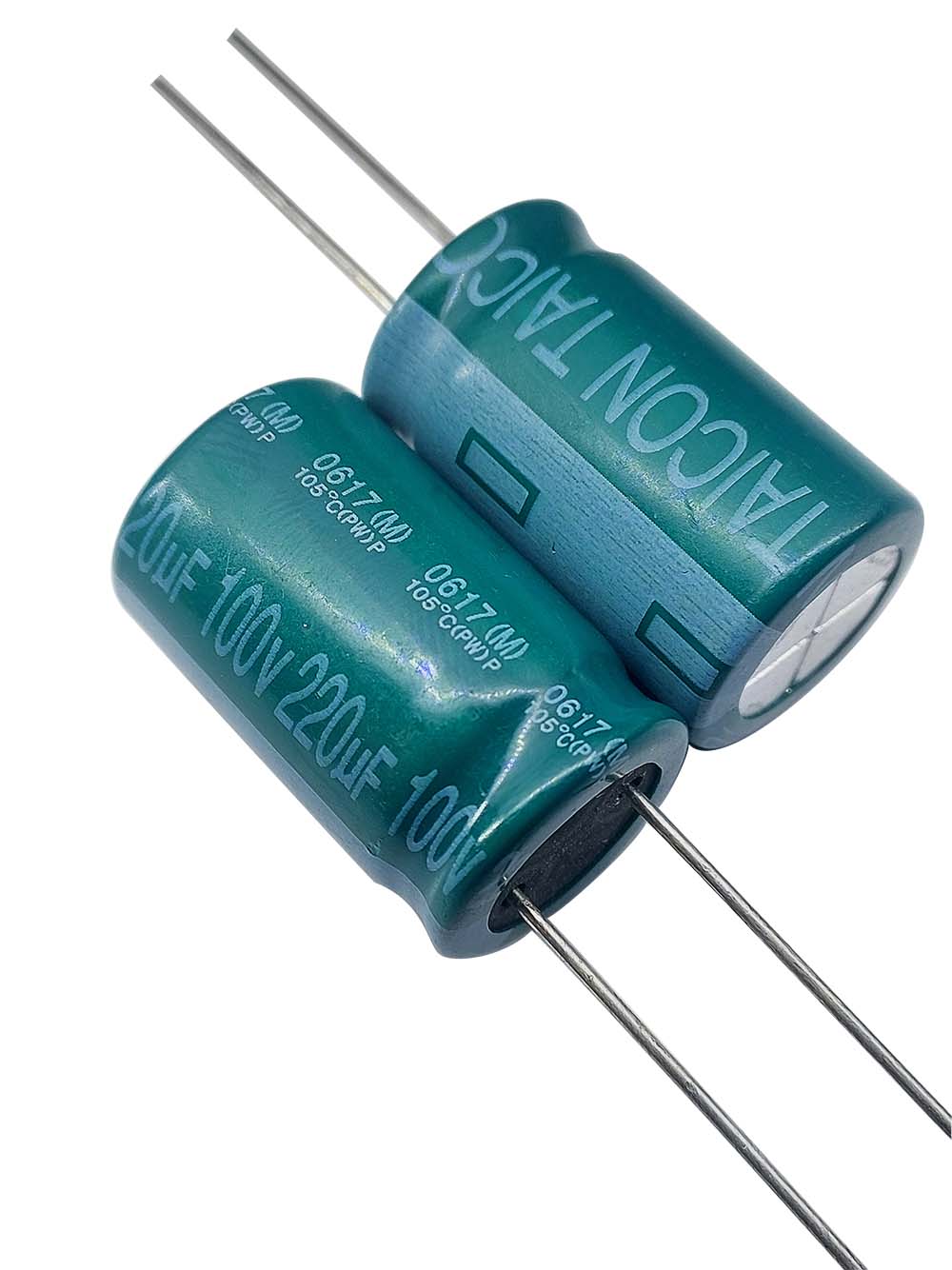 خازن الکترولیتی 220uF / 100V مارک TAICON PZ(PW) سایز 16mmx26mm