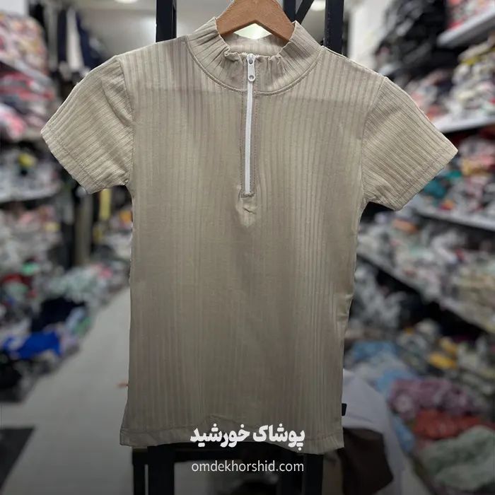 تیشرت کراپ نیم زیپ