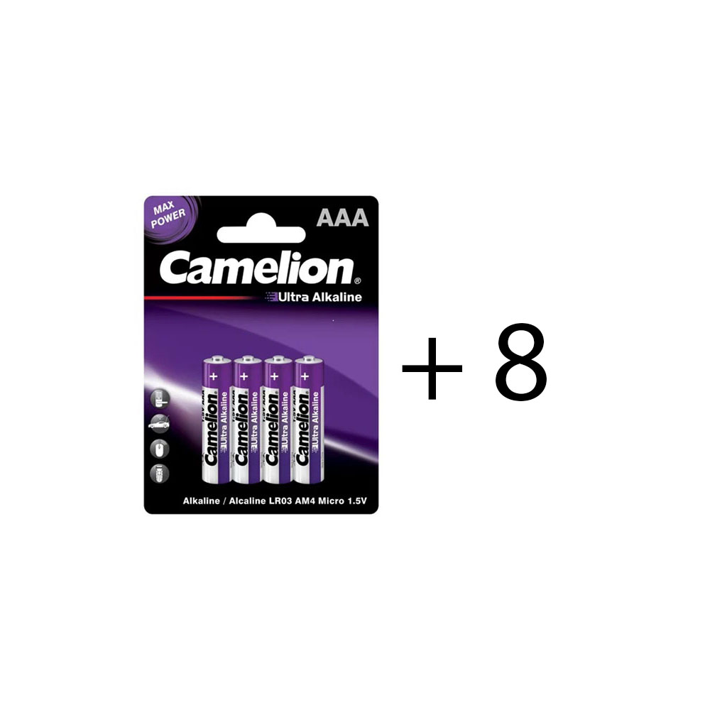 باتری نیم قلمی کملیون مدل اولترا آلکالاین شیرینک 12 عددی Camelion Ultra Alkaline AAA Battery 12 Pack