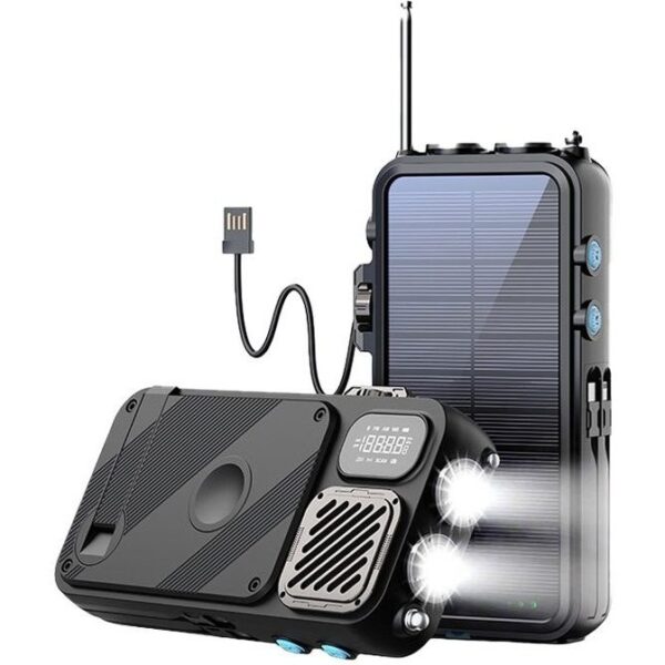پاوربانک خورشیدی و اسپیکر بلوتوث پاورولوژی مدل Powerology 16000mAh Solar PP049