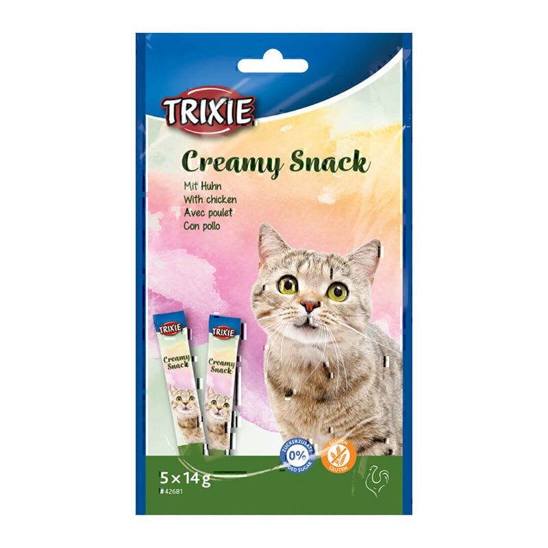 بستنی گربه تریکسی با طعم مرغ  Trixie Cat Creamy Snack With Chicken  وزن 14 گرم