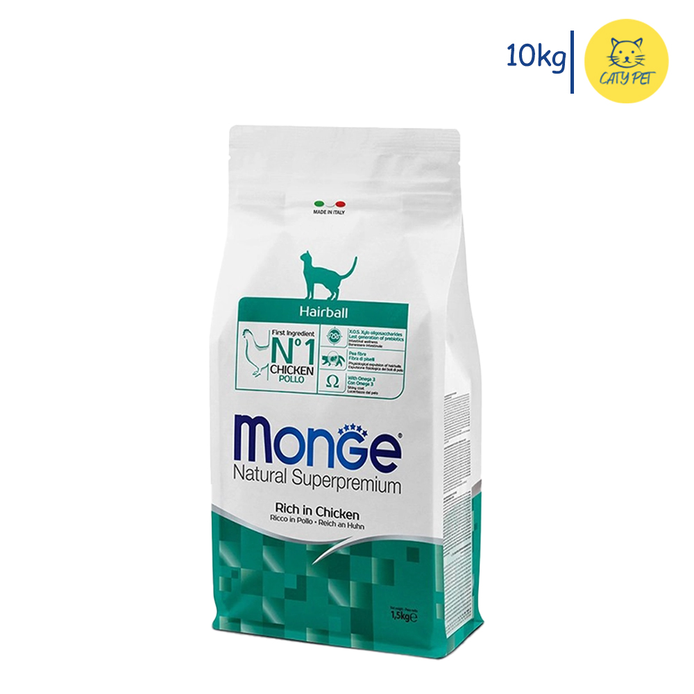 غذای خشک بچه گربه مونژه Monge Kitten hairball طعم مرغ وزن 10 کیلوگرم