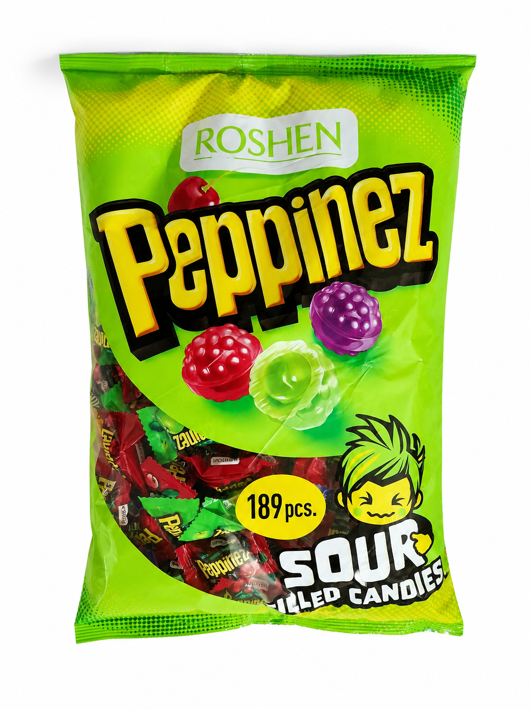 آبنبات ترش مغزدار Roshen Peppinez Sour Filled Candies