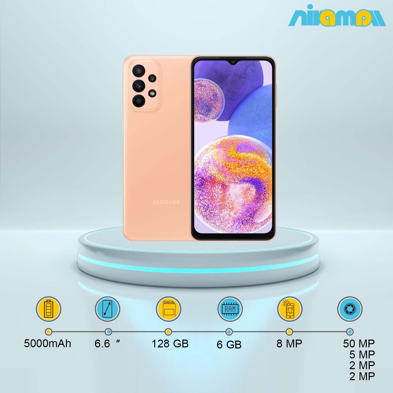 گوشی موبایل سامسونگ مدل Galaxy A23 دو سیم کارت ظرفیت 128 گیگابایت و رم6 گیگابایت
