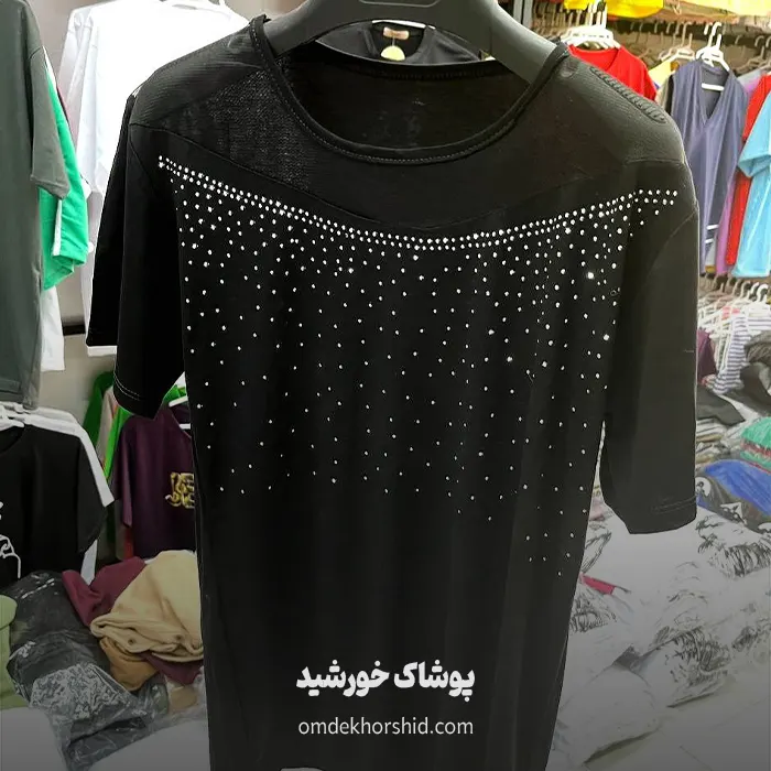 تیشرت مشکی نگینی کد 3