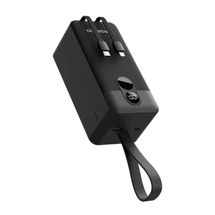 پاوربانک 50000 به همراه کابل متصل پرودو مدل Porodo Integrated Cables PD-PBFCH061-BK