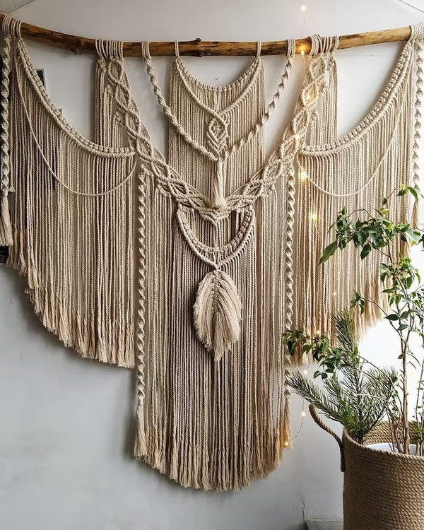 دیوارکوب مکرومه کد 333 برند گره چی و رنگ دلخواه