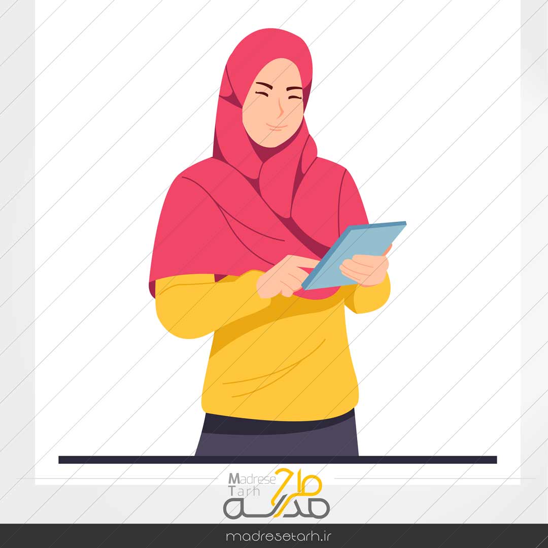 طرح کاراکتر لایه باز ویژه معلم باحجاب