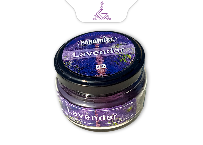 شمع معطر جار برند محبوب پارمیس شیشه ای با پخش بوی عالی و طول عمر بالا - لوندر