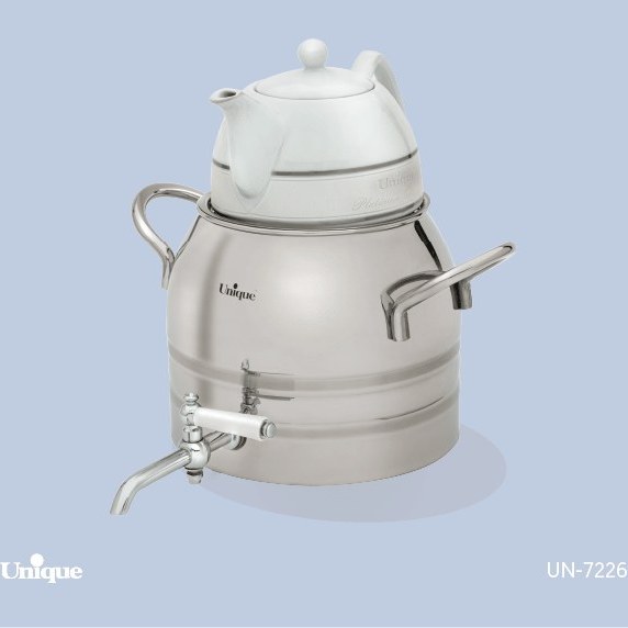 کتری قوری 4 لیتر شیر دار استیل یونیک کد UN-7226