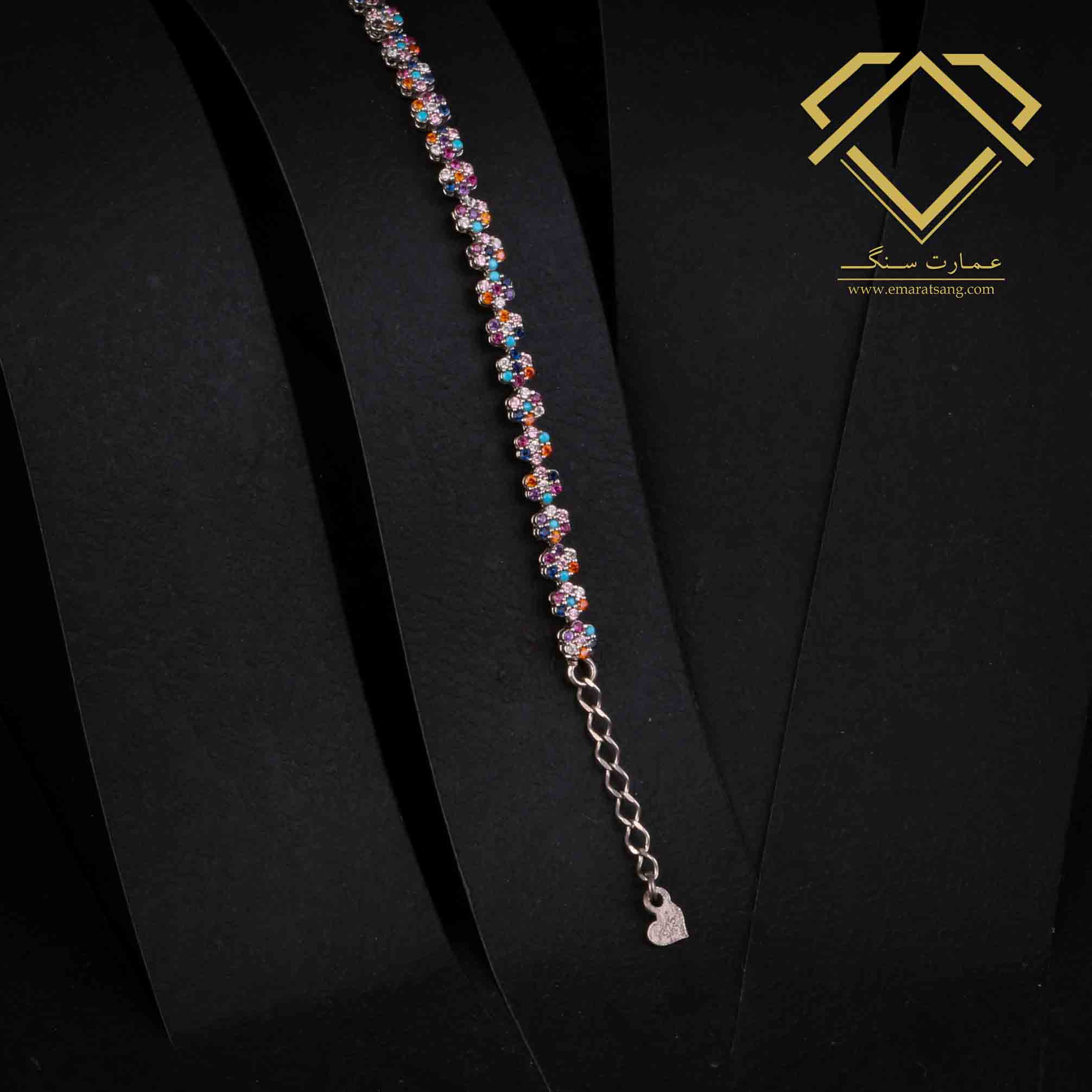 دستبند نقره طرح کاملیا