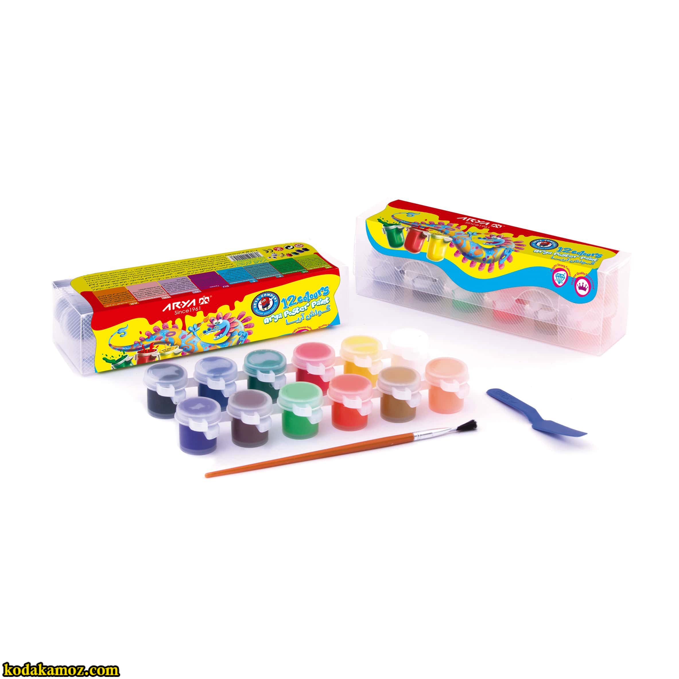 گواش 12 رنگ طلقی آریا