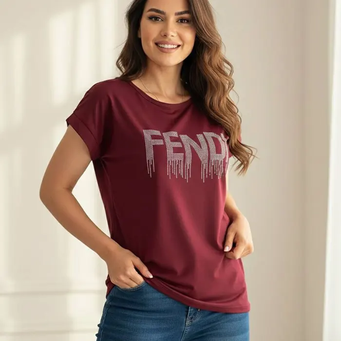 تیشرت قواره دار نگینی