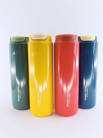 تراول ماگ پرس دار استیل قهوه برند PINKAH - outdoor - 470 ml