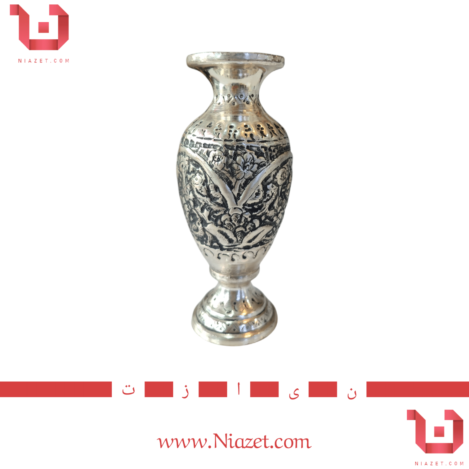 گلدان روکش نقره