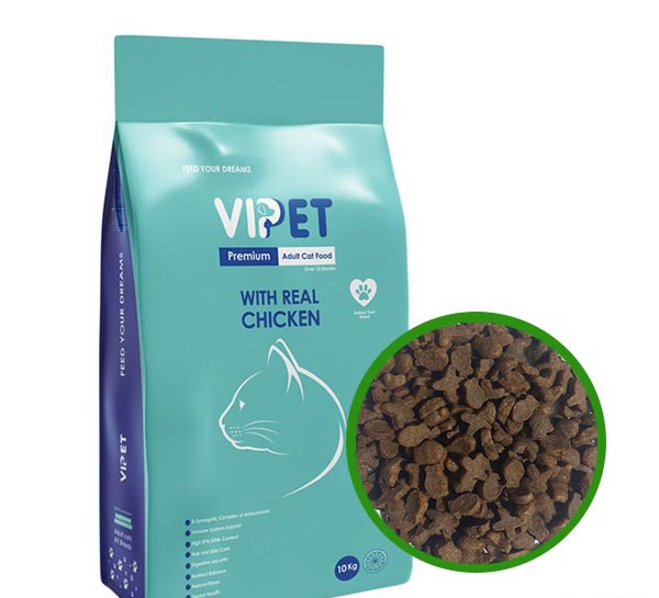 غذا خشک گربه بالغ مدل Vip PET وی پت طعم مرغ