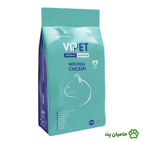 غذای گربه بالغ وی پت (vipet) وزن 10 کیلوگرم