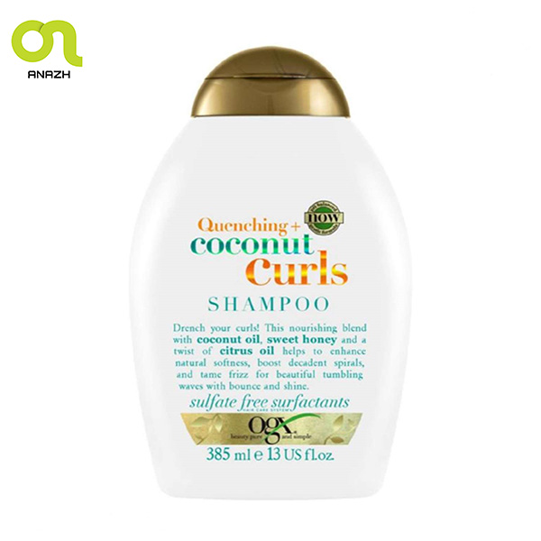 شامپو  شیر نارگیل مراقبت از موهای فر او جی ایکس Ogx Coconut Curls حجم 385 میلی لیتر-اناژ