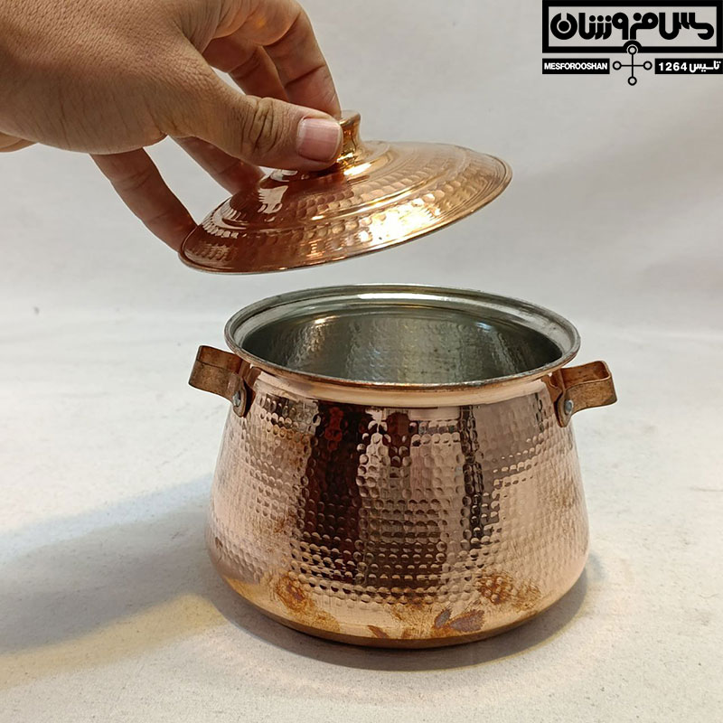 دیگچه مسی رستورانی سایز 3 مدل سماتین