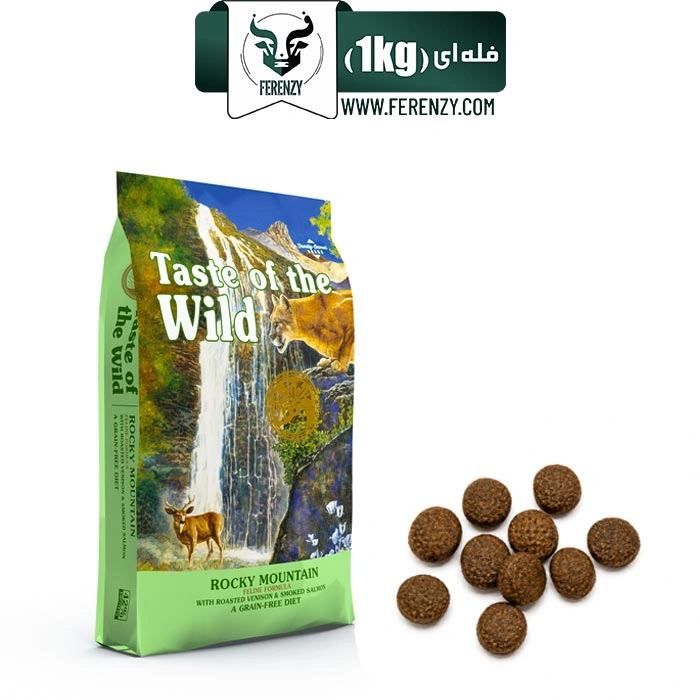 غذا خشک گربه بالغ تیست آف د وایلد طعم گوزن کبابی و سالمون دودی وزن 1 کیلوگرم (فله ای) Taste of the Wild Rocky Mountain
