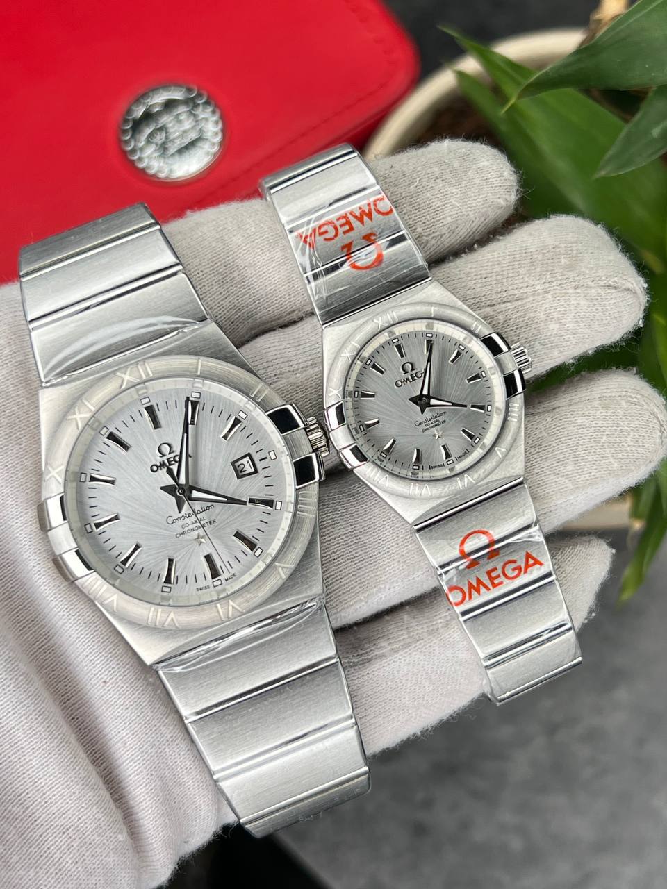 ساعت مچی مردانه و زنانه امگا کانسلیشن OMEGA Canstllation نقره ای صفحه سلیور اندیکس خطی
