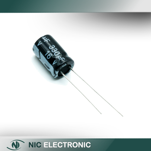 خازن الکترولیتی 330UF/16V-8X12-105C-BLACK
