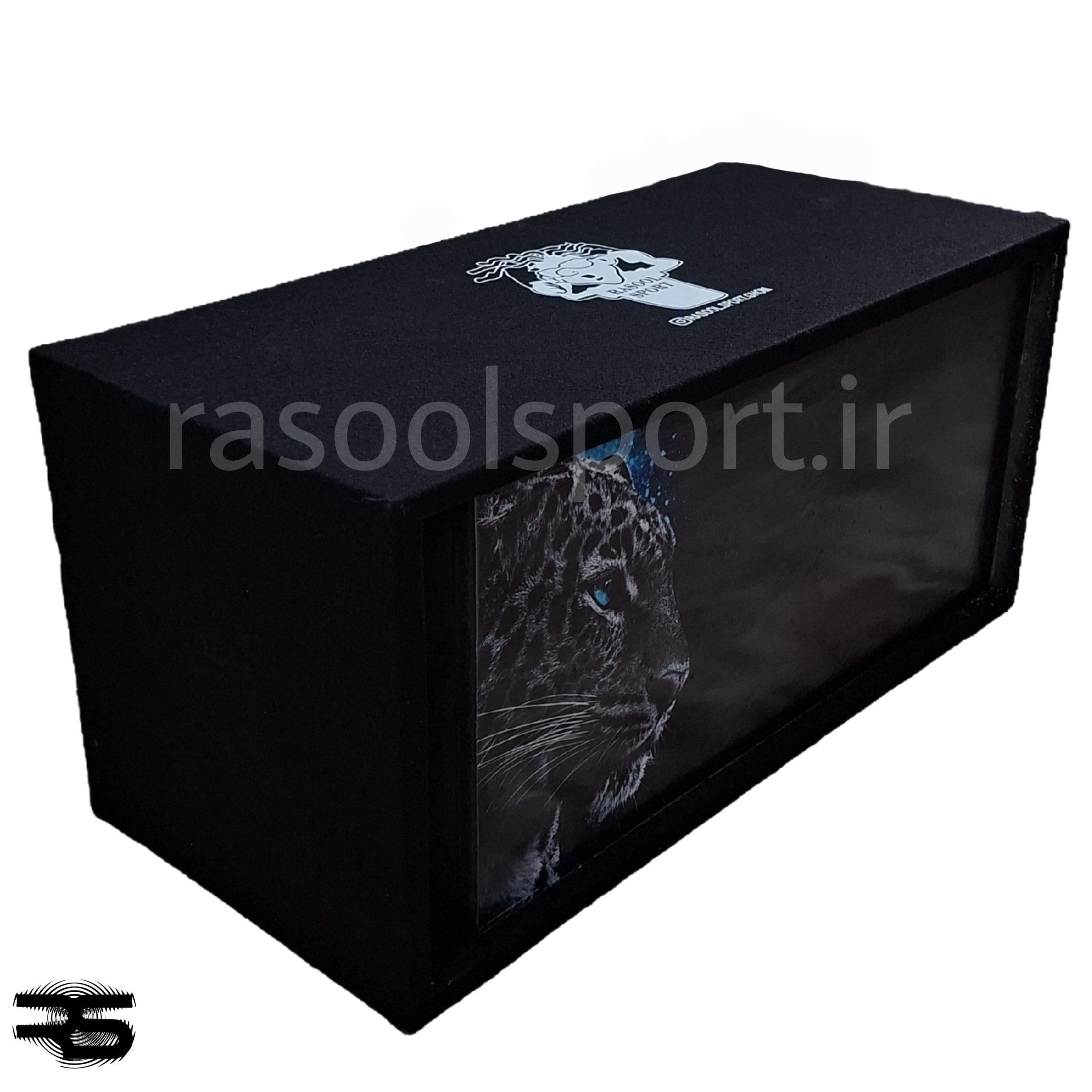 ساب باکس ۸۰ لیتری مشکی طرح پلنگ آبی