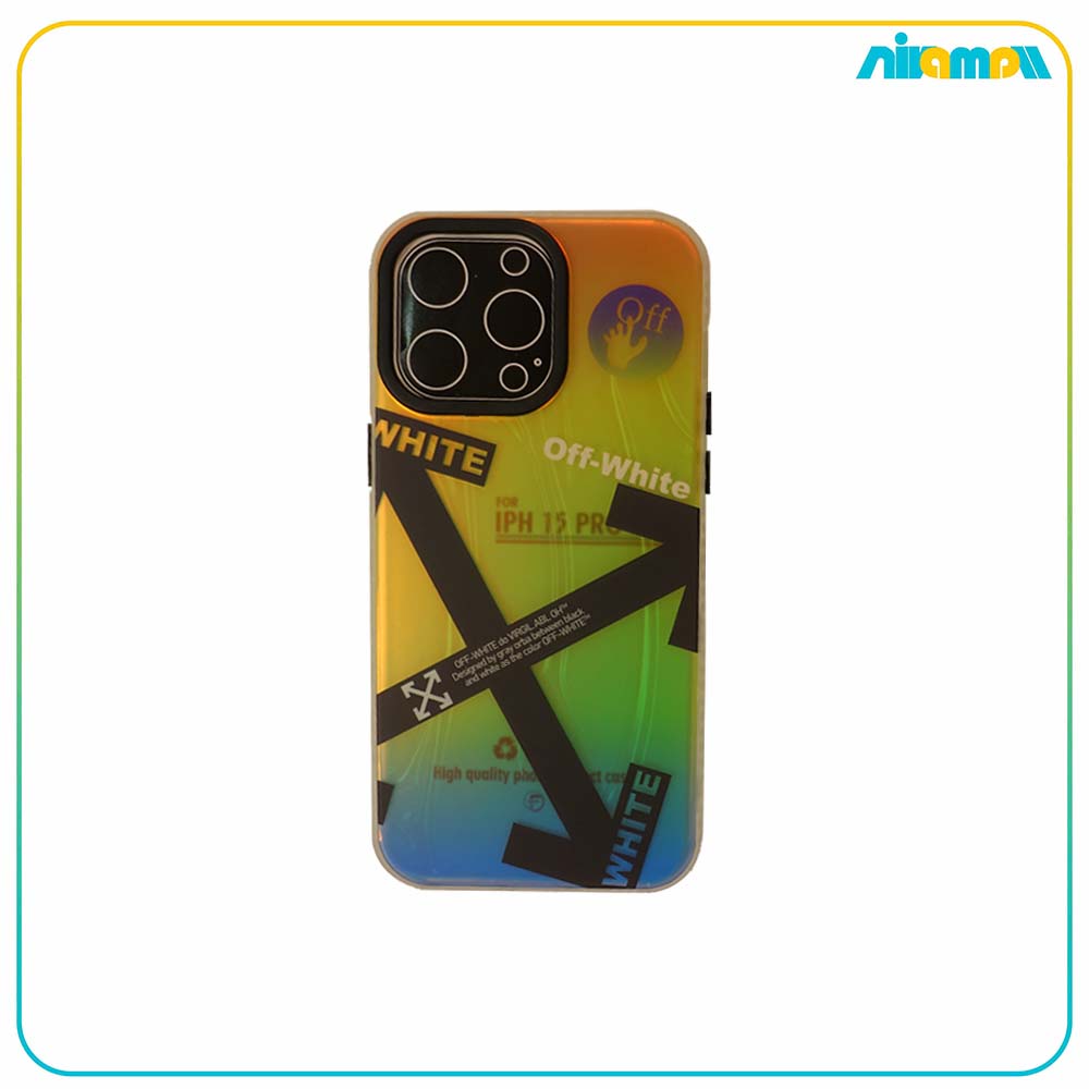 کاور سه بعدی طرح off white مناسب برای گوشی Iphone 15 promax