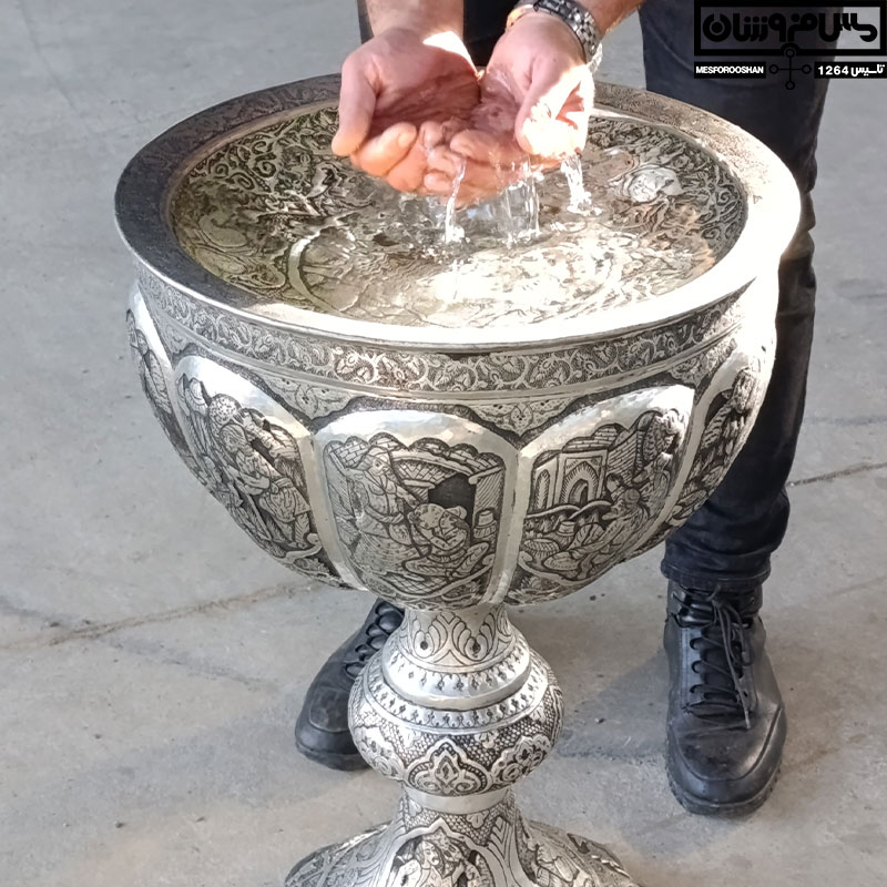 سنگاب مسی دستساز مدل پرشیان