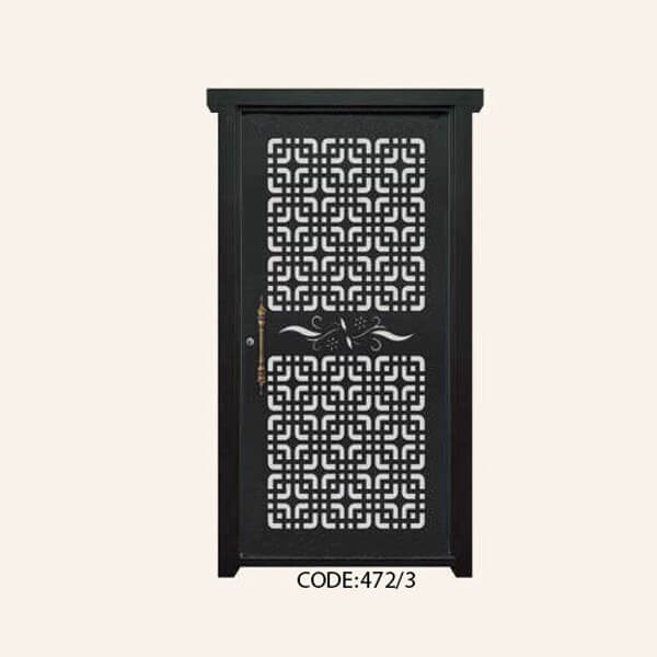 درب یک لنگه فلزی CNC طرح 472