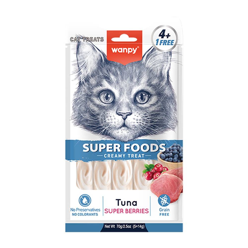 بستنی گربه بالغ ونپی مدل SuperFood Tuna super berries وزن 70 گرم