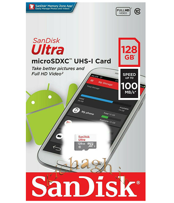 کارت حافظه میکرو128 گیگابایت سن دیسک SanDisk Ultra 100MB/s