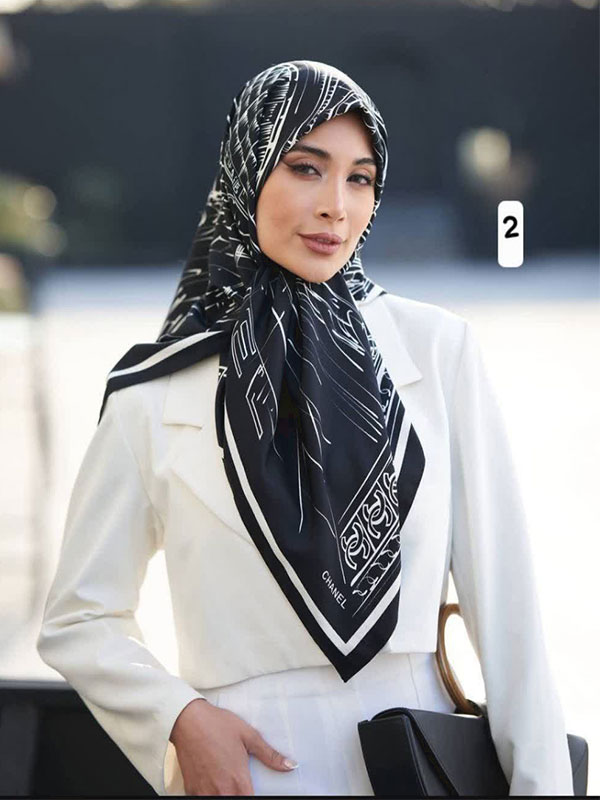 روسری ابریشم توییل کد ۱۰۳۳ - 2