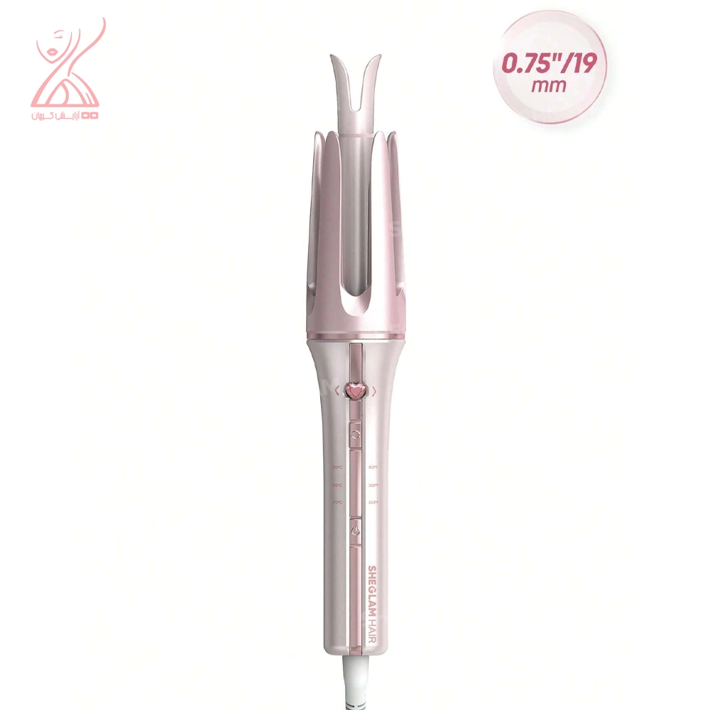 فرکننده مو چرخشی صورتی شیگلم سایز ۱۹ میلی متری Sheglam Hair Pink Hair Curler 19mm