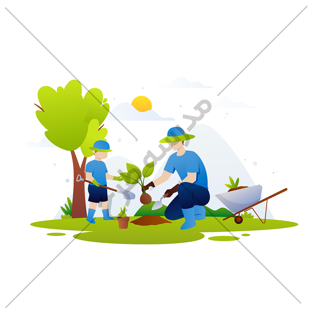 وکتور درخت کاری