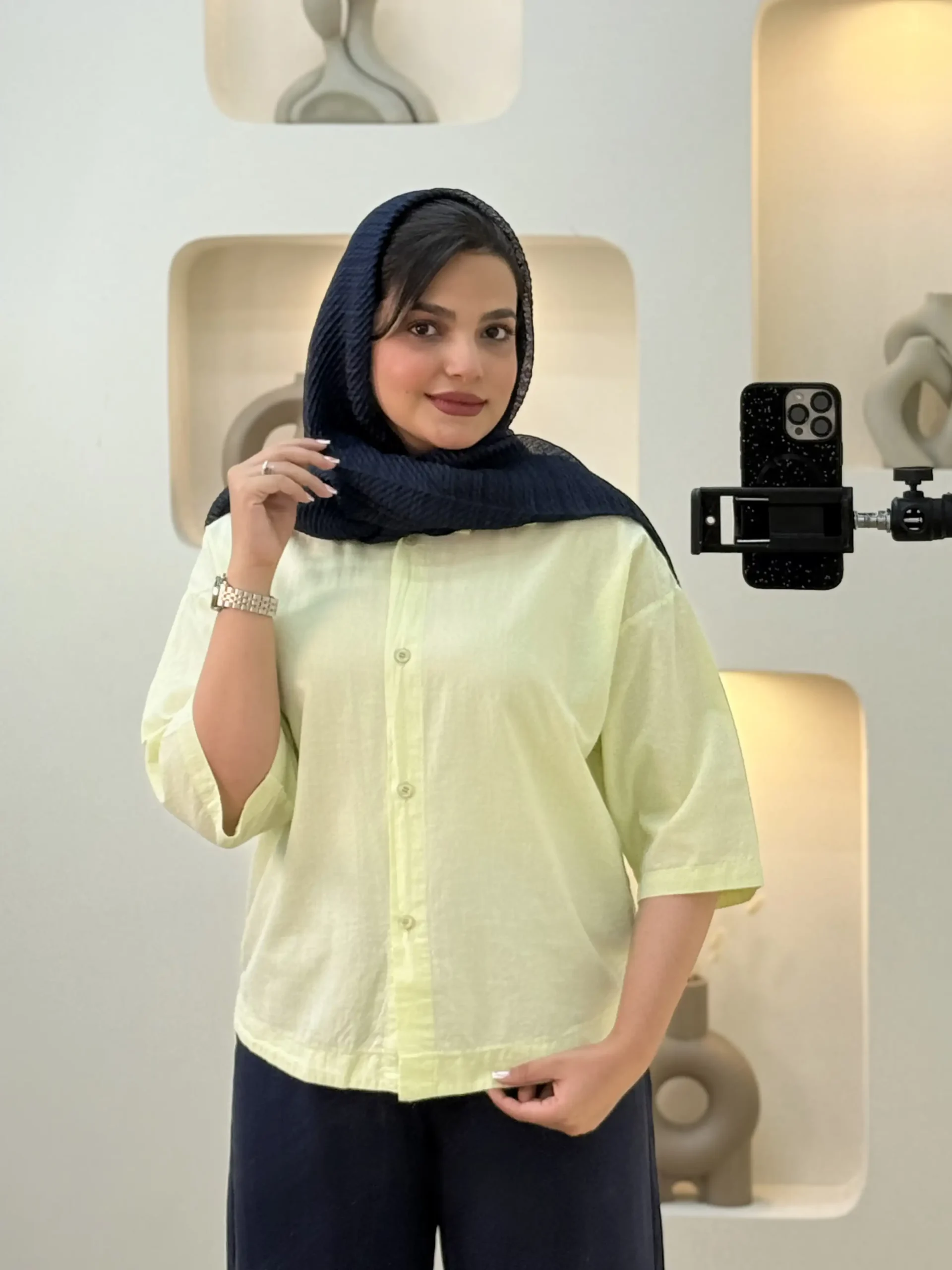 شومیز لینن پاستیلی-2991 - سبز کاهویی