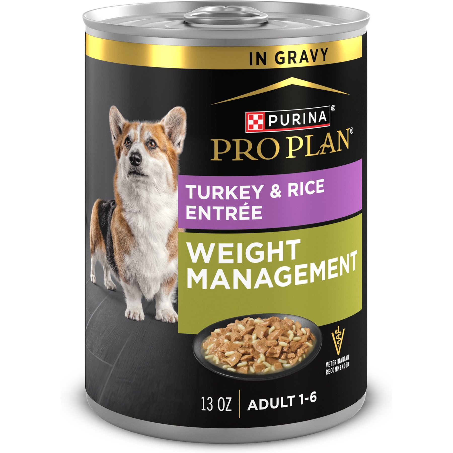 کنسرو تکه ای پورینا پرو پلن سگ بالغ کنترل وزن بوقلمون و برنج ۴ عدد ۳۶۹ گرمی | Purina Pro Plan Weight Management Turkey & Rice 4x13oz